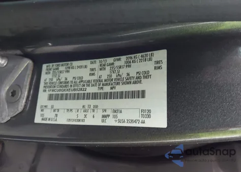 2014 Ford Escape Se from USA, damaged, VIN 1FMCU0GXXEUB52822